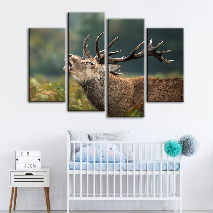 4 Piece Bleating Elk - Canvas Wall Art Painting | Skanto