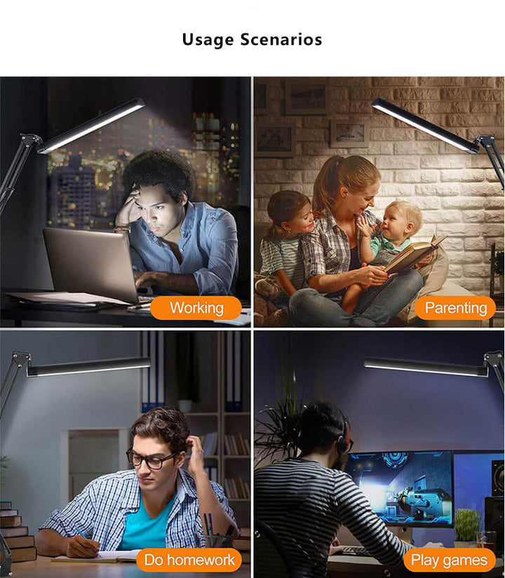 Skanto | LED Foldbar Lang Arm Klips Øyevern USB Leselampe