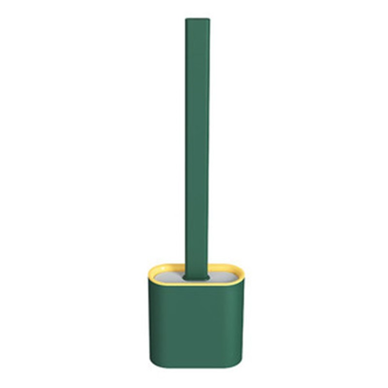 Norvo | Silikon Toalettbørste og Holder Sett, med Non-Slip Lang Plast Håndtak, Bøybar Børstehode og Veggmontert Design