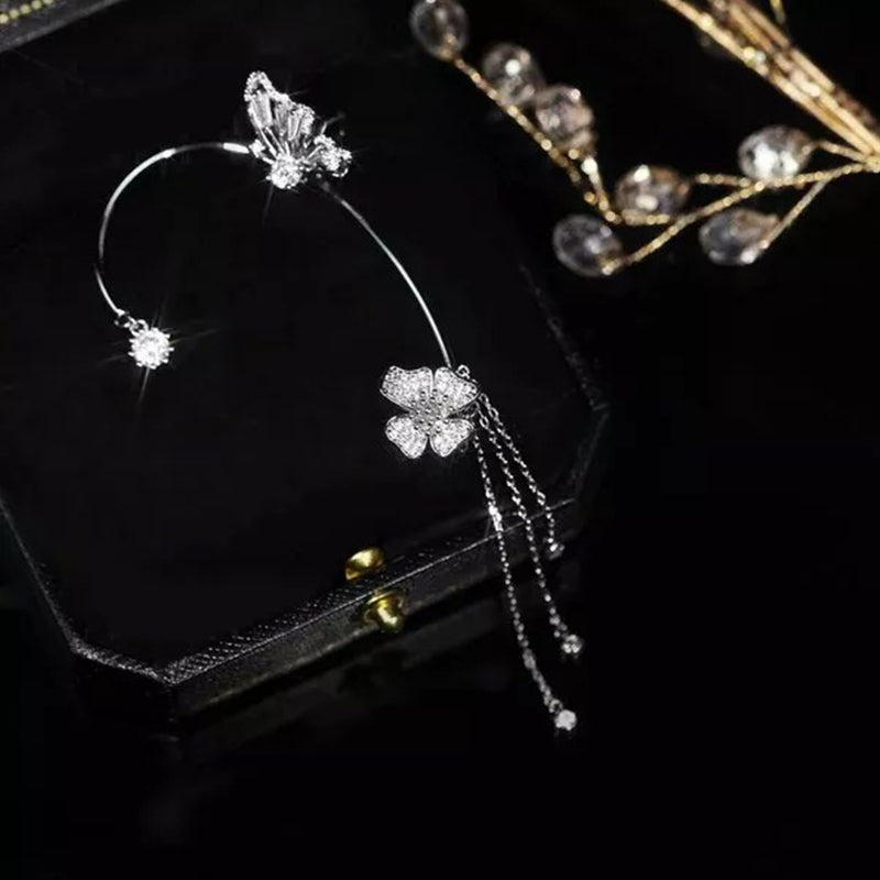 Skanto | Butterfly Blomst Rem Style Zircon Øredobber