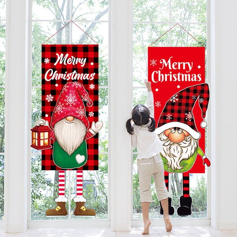 Norvo | Juledekorasjon Hengende Grinch Ansiktsløs Dukke Dør Hengende Flagg Hageflagg