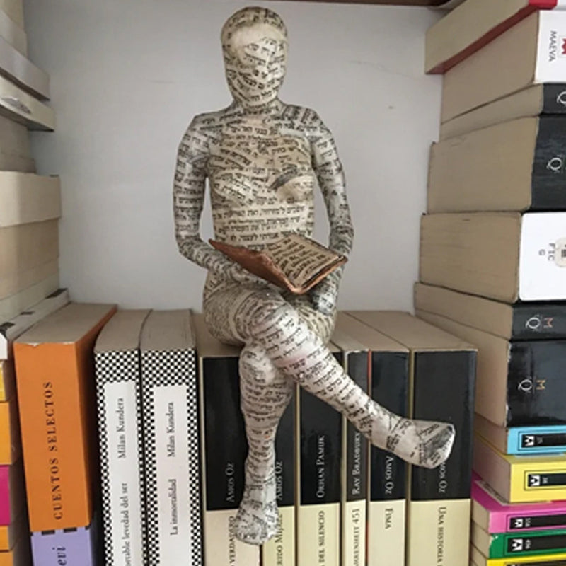 Resin Moderne Lesende Kvinne Statue Ornament i Form av en Lærer | Skanto