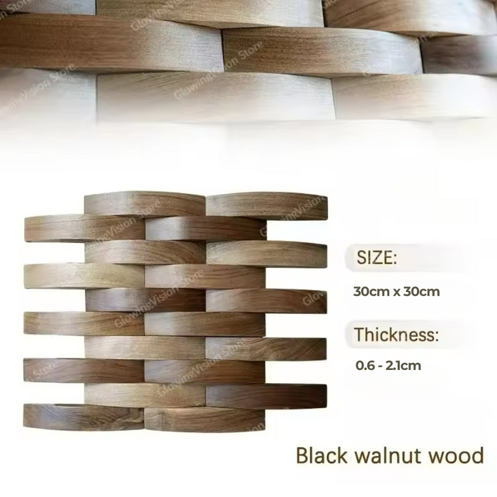 Skanto | 3D Mosaikk Veggpanel Massivt Tre Akustisk Dekor