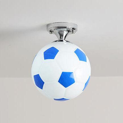 Skanto | SportLume Kreativ Taklampe | Basketball & Fotball Design | Halvmontert | Glasslampe