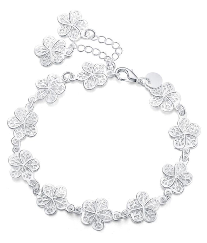 Elegant sølv filigranarmbånd med unike lenker Skanto