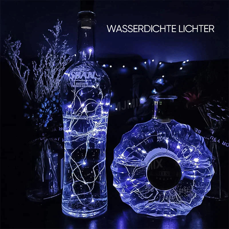 LED Vinflaske Lys Kork Natt Lys DIY Dekor Løft - Stykke | Skanto