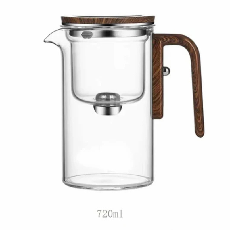 motstandsdyktig glass tekanne med treskaft – Elegant infusjonskanne Skanto