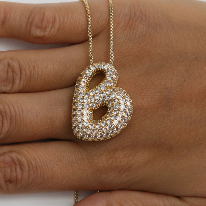 Skanto | Chunky Bubble Diamond Dazzle Initial Halskjeder