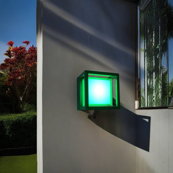 Vanntett firkantet LED-utevegglampe i aluminium og akryl for hagen