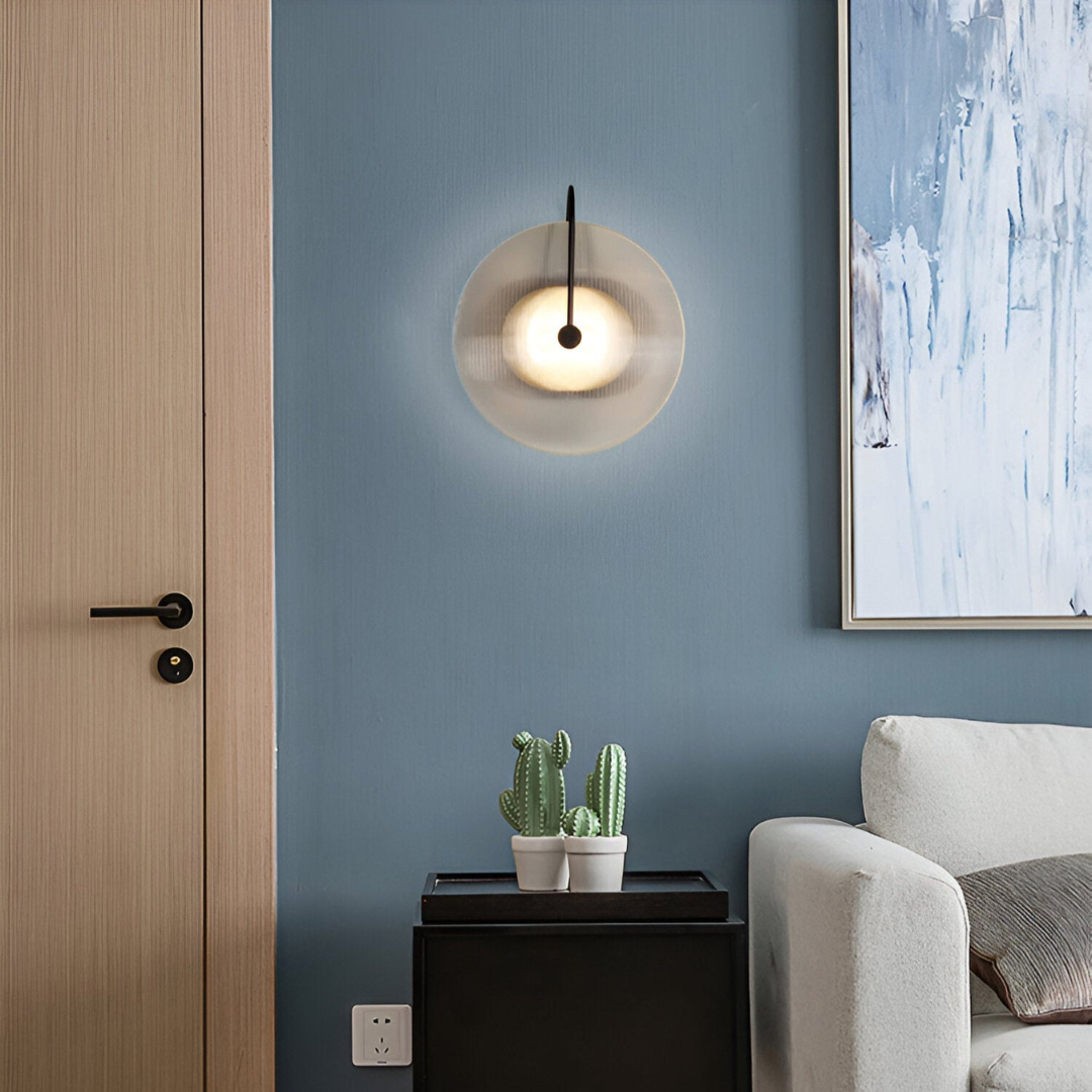 Skanto | Skandinavisk Rund Glass Vegglampe