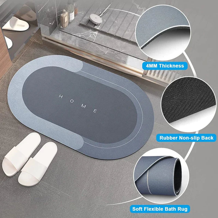 Badematte Vannabsorberende Sklisikker Oval Form Skanto