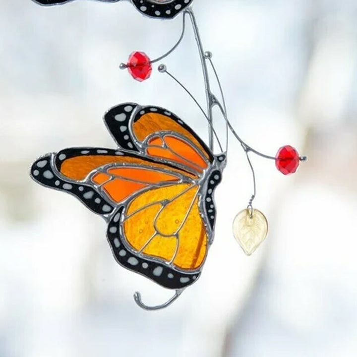 Flekkete Monarch Butterfly Glass Window Decor | Skanto