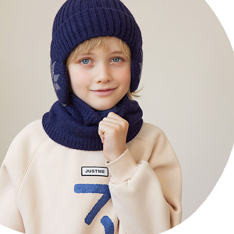 Skanto | Barne Vinter Fleece Skjerf Dress Strikket Lue