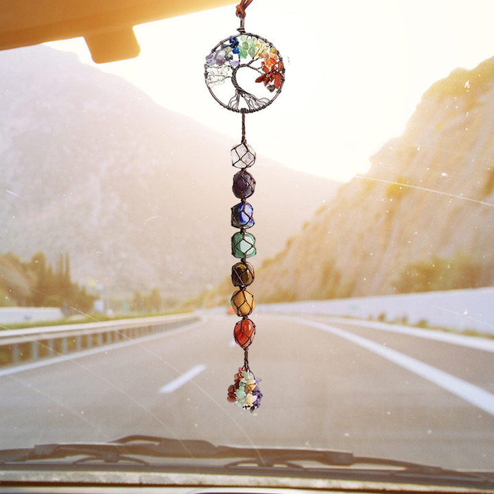 Skanto | 7 Chakra Stein Healing Crystal Livets Tre Dekorasjon