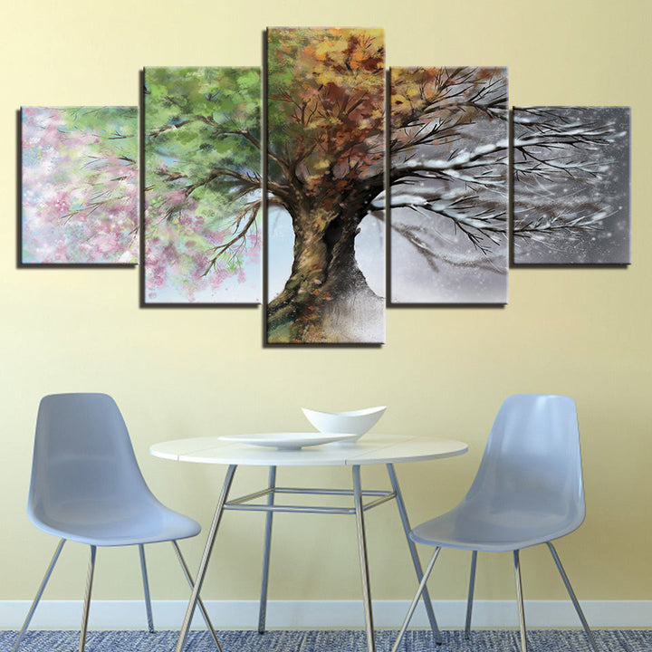 All Season Tree - Lerret Veggkunst Maleri | Skanto