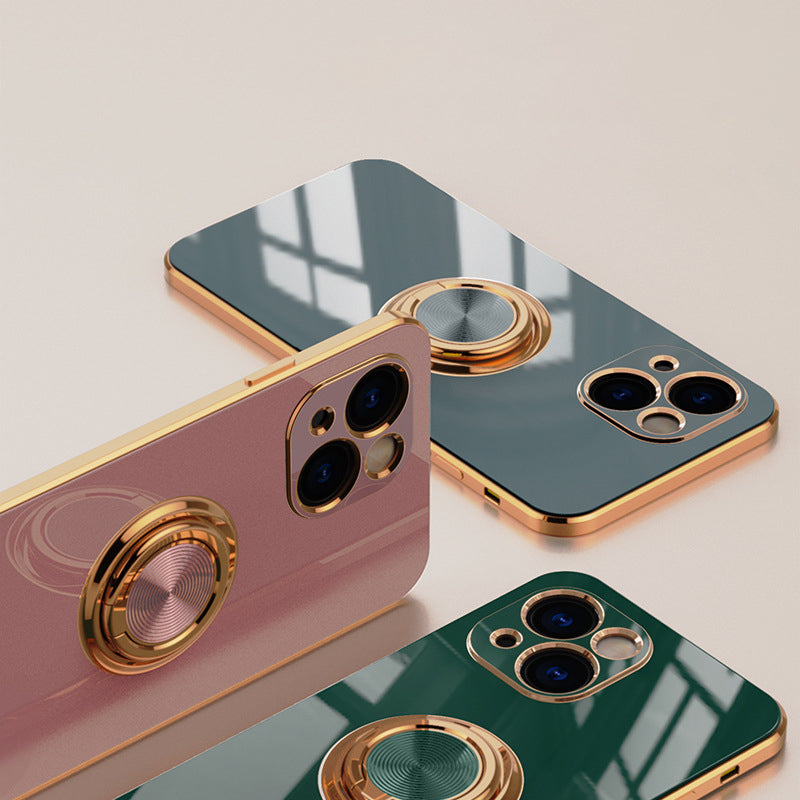 Plateret iPhone-deksel med ring | Skanto