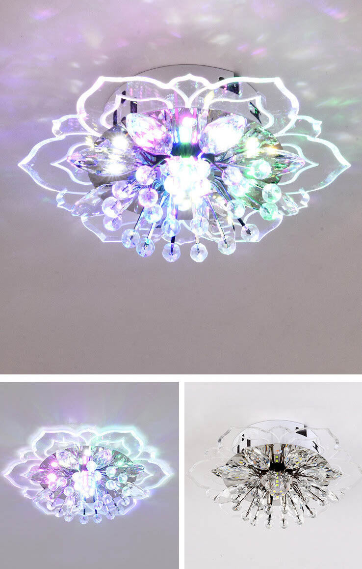 Skanto | GlowPetal LED Krystall Taklampe | Blomsterformet | Moderne Design | Energisparende | Dekorativ Belysning