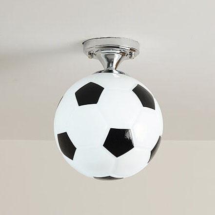 Skanto | SportLume Kreativ Taklampe | Basketball & Fotball Design | Halvmontert | Glasslampe