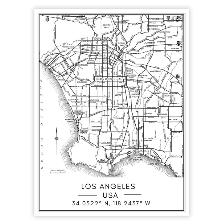 Bykart over Los Angeles – Lerretsbilde