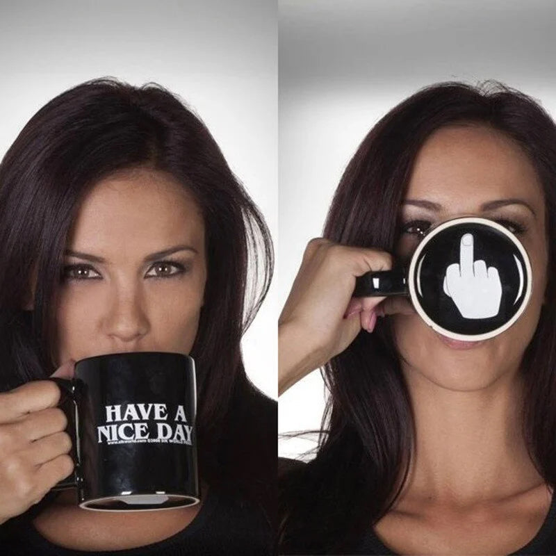 Ha en fin dag kaffekopp midtfinger morsom kopp nyhetsgave | Skanto