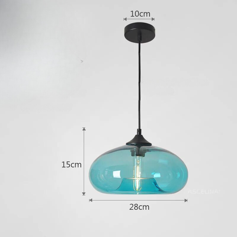 Skanto | Vintage Pendellampe av Farget Glass