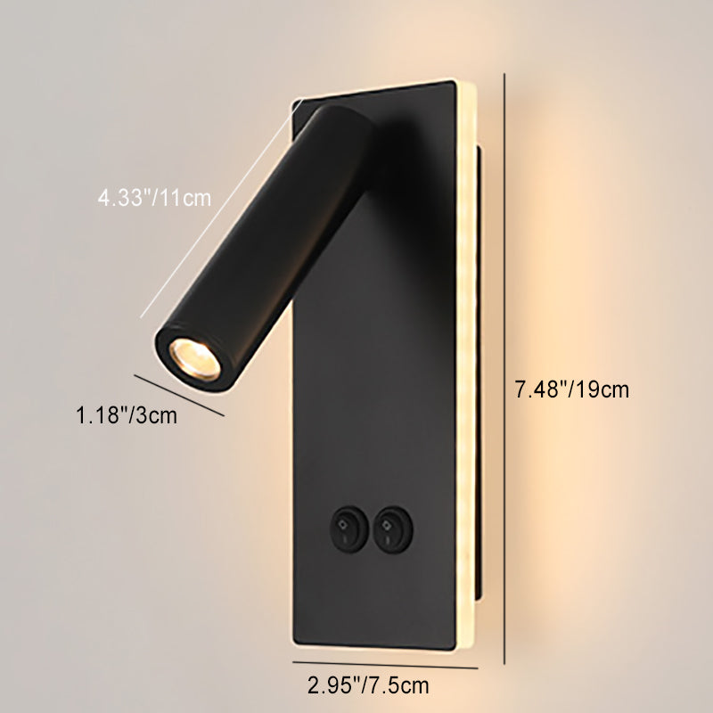 Skanto | Moderne Minimalistisk Rektangulær Rund Jern Aluminium LED Vegglampe For Soverom