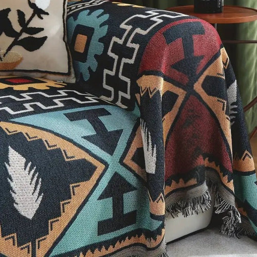 Skanto | Aztec Geometrisk Mønster Sofa Dekken