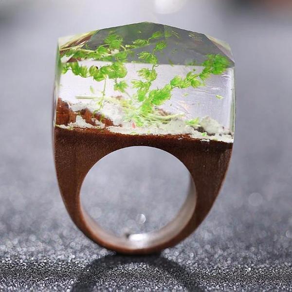 Quanta - Kapslet grønn planteharpiks ring | Skanto