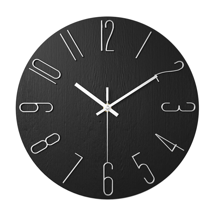 Moderne schwarze Wanduhr | 30 cm, geräuschloses, minimalistisk design