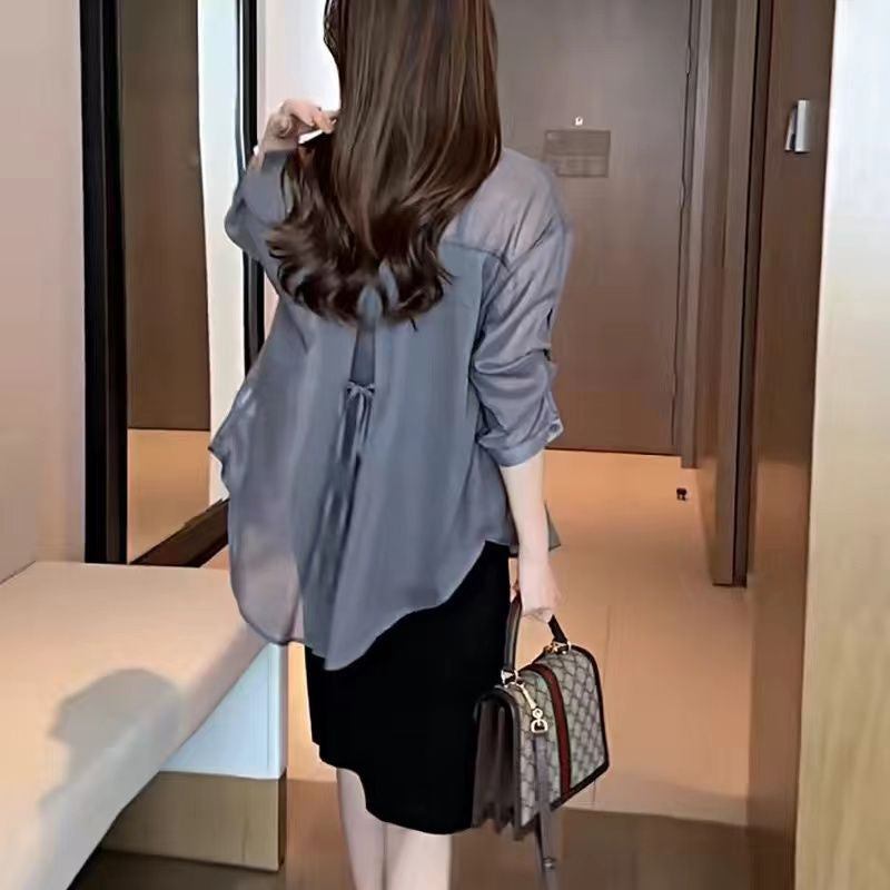 Sommerbluse laget av silke chiffon | Skanto