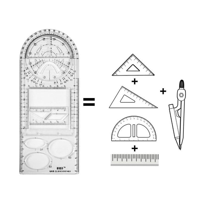 Multifunksjonell geometrisk linjal | Skanto