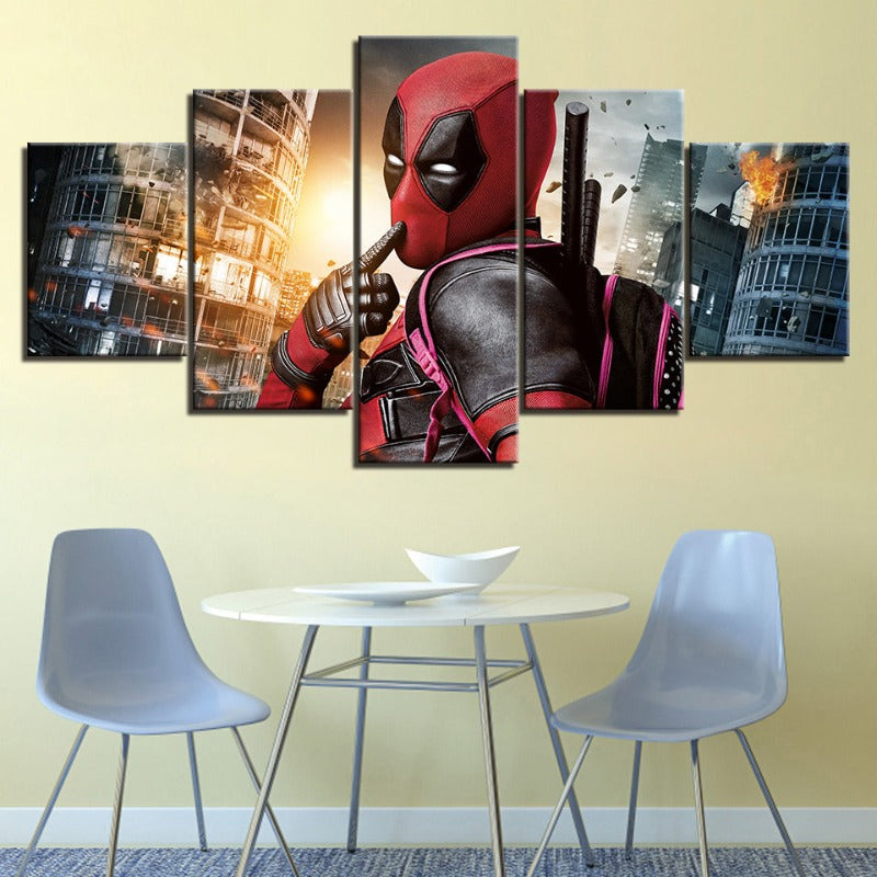 5 stk Deadpool - lerret veggkunst maleri | Skanto