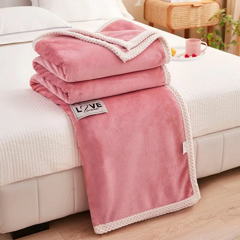 Skanto | Rosa Flanell Fleece Teppe - BlushCozy