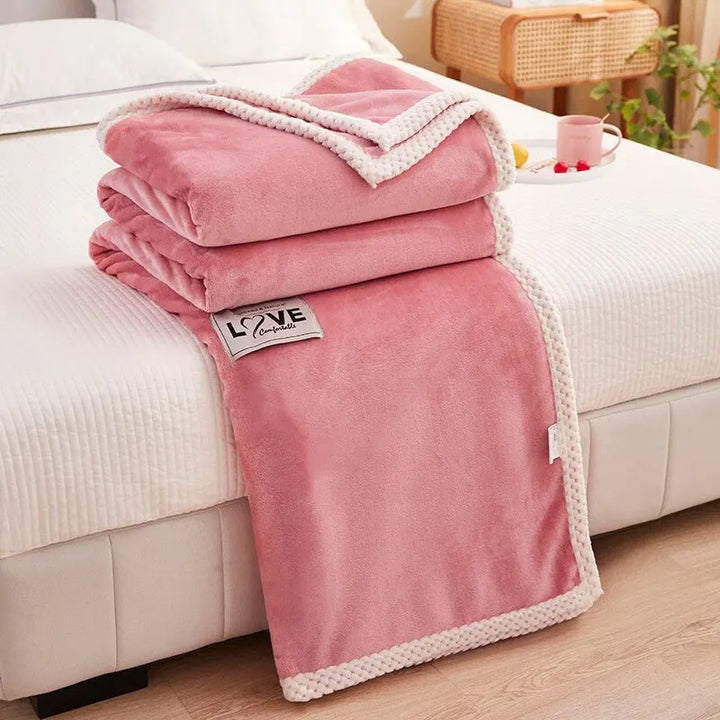 Skanto | Rosa Flanell Fleece Teppe - BlushCozy
