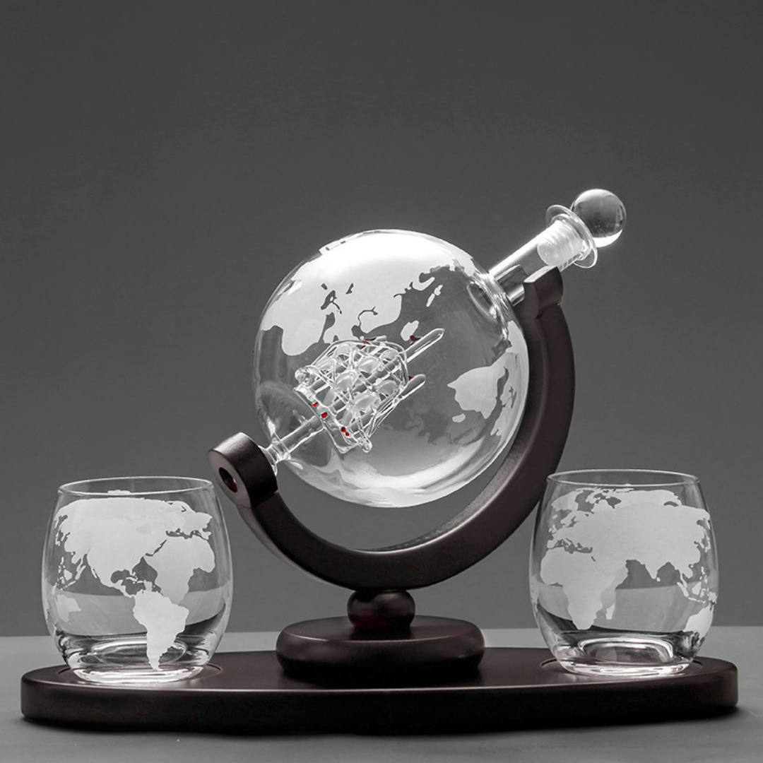 Skanto | AtlasWhisk | Whiskey Globe Set Premium Drikkeglass for Entusiaster