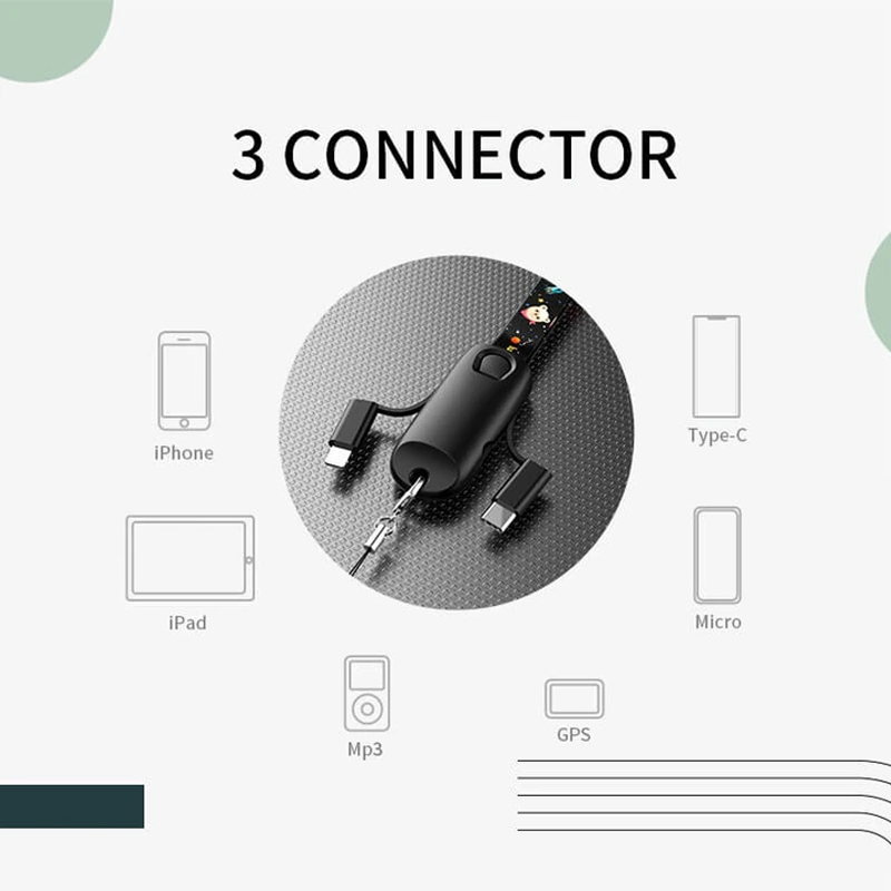 Skanto | 3-i-1 multifunksjonell datakabel snor