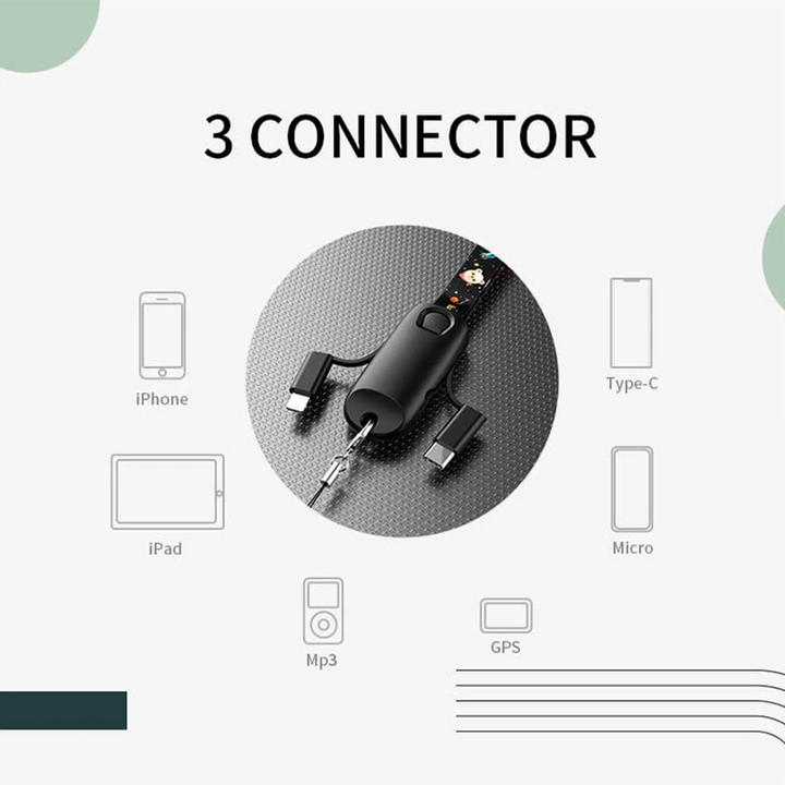 Skanto | 3-i-1 multifunksjonell datakabel snor