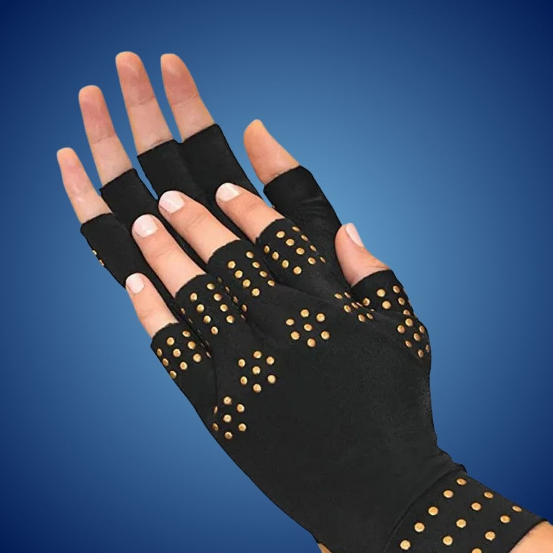 ThermaFlex Fingerless Artritts Hansker | Magnetiske Kompresjons Hansker for Artritts Smerter Lindring - Forbedret Sirkulasjon - Redusert Hevelse Skanto