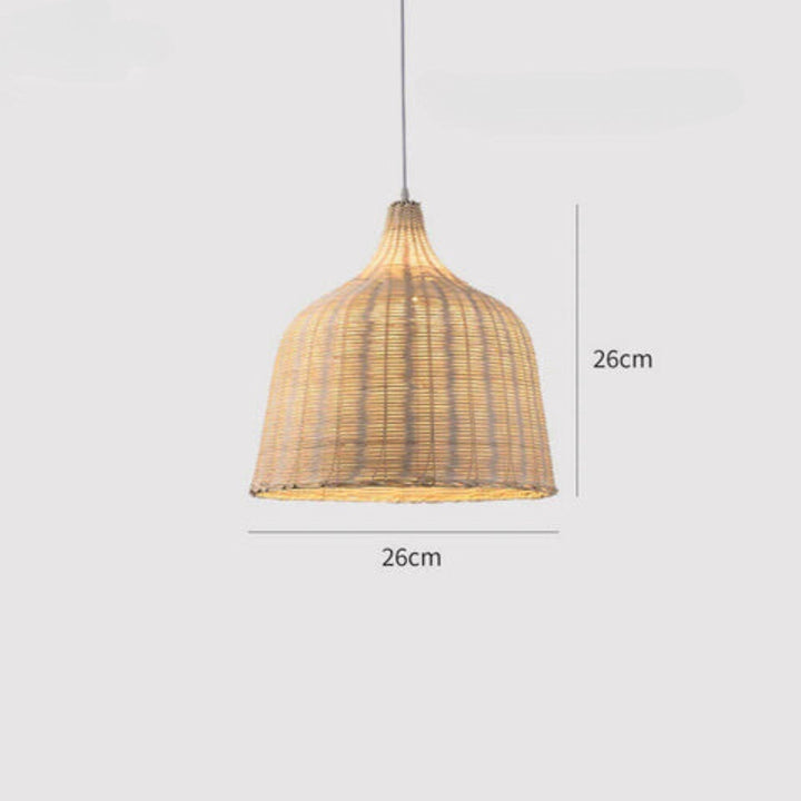 RusticGlow - Vevd Rattan Pendellampe Skanto
