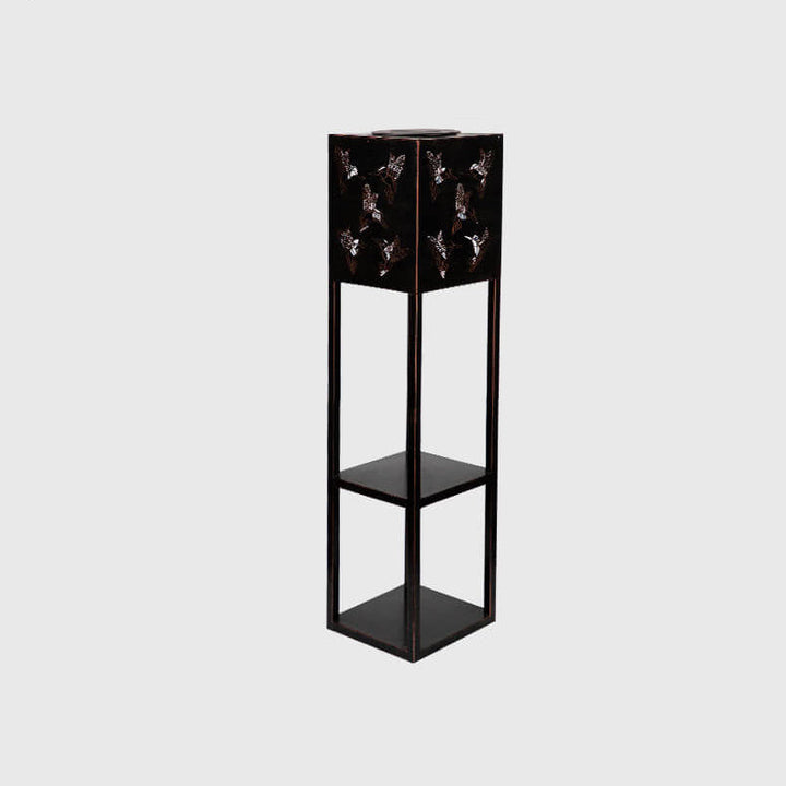 Solcelledrevet sommerfugllampe, skygge, firkantet hyllelampe, plantelampe, hagedekorasjon, vanntett, for terrasse og hage