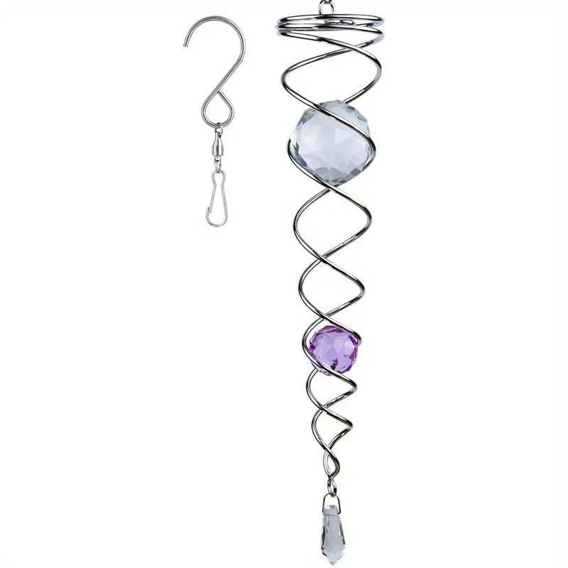 Vindklokker Dekor Krystall Sentralkule Spiral Hale Vindspinner Stabiliser | Skanto