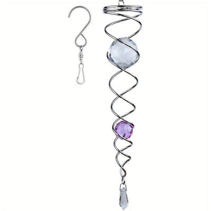 Vindklokker Dekor Krystall Sentralkule Spiral Hale Vindspinner Stabiliser | Skanto