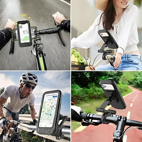 Skanto | SafeRide Vanntett Smartphone Holder – 360° Rotasjon for Sykkel og Regnvær
