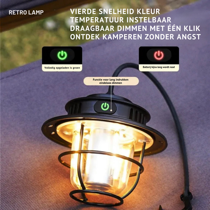 Skanto | Bærbar Led Campinglampe - VintaGlow