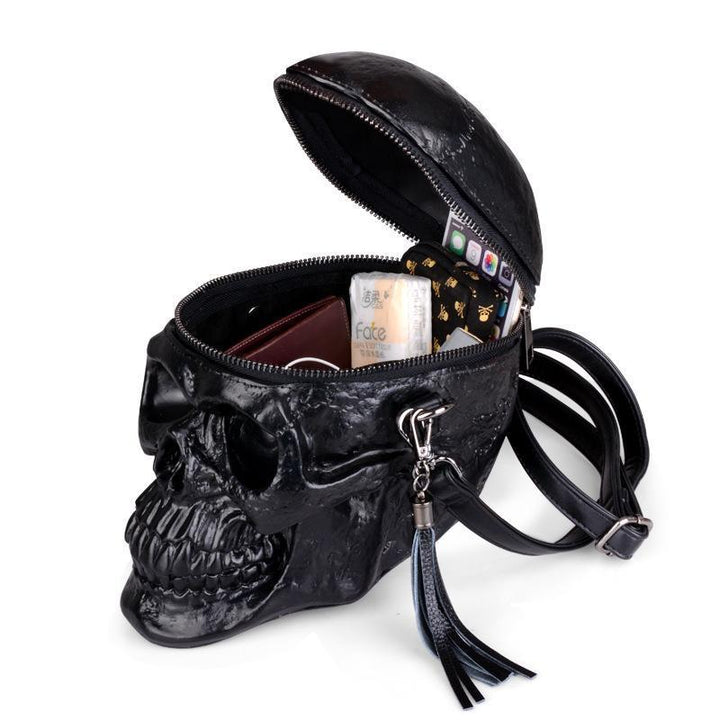 Skanto | Skeleton Head Black Skull Bag