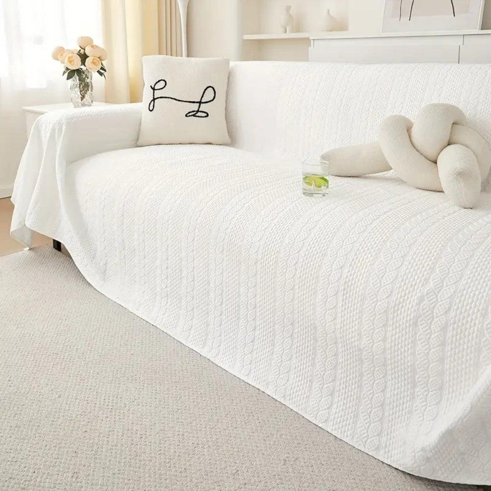 Skanto | Tranquil Plush Leaf Sofa Cover
