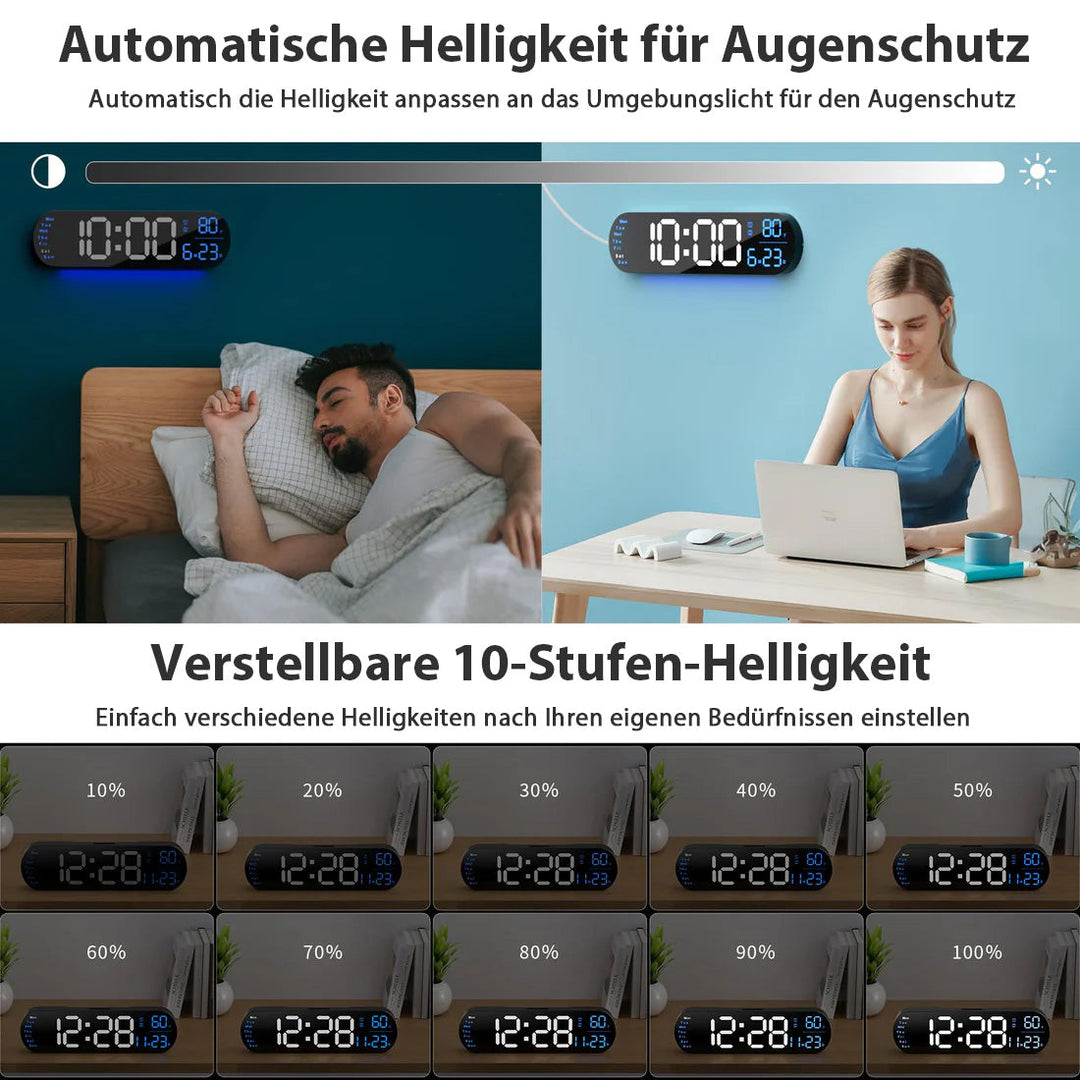 Saker multifunksjonelt klokke med LED-skjerm | Skanto