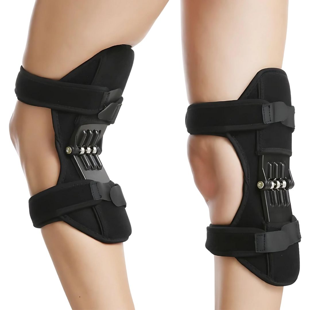 KneeGuard Pro | Sett av 2 hengslet kneleddsstabilisatorer for smertelindring | Justerbar støtte for kneskader - leddgikt - postoperativ rehabilitering Skanto