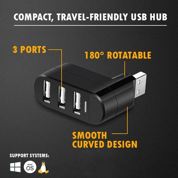 Skanto | Mini roterbar 3-Port USB Hub