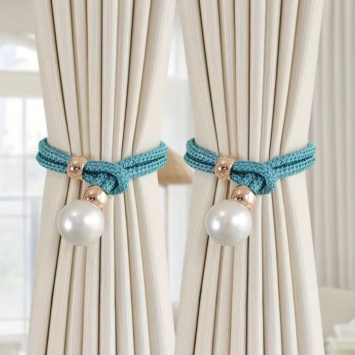 Skanto | Lyst Perle Gardin Snor Tilbake | 2 Pcs Sett